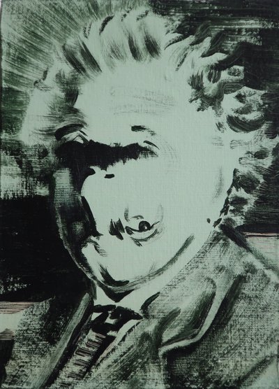 Einstein, 2013 (acrílico sobre cartão) de Darren Coffield