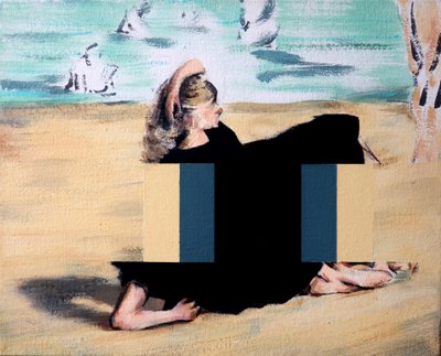 Na praia (segundo Manet), 2019 (acrílico sobre tela) de Darren Coffield