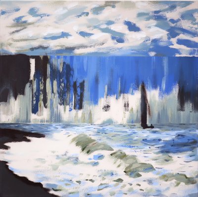 O mar em Sainte Adresse segundo Monet, 2019 (acrílico sobre tela) de Darren Coffield