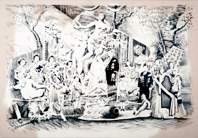 Vénus trazendo armas, 2018 (óleo sobre tela) de Darren Coffield