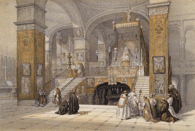 Igreja da Anunciação, Nazaré (cor litho) de David (after) Roberts