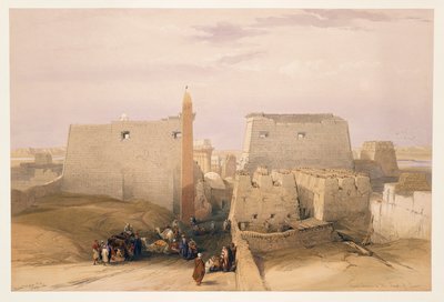 Egito, entrada no Templo de Luxor, gravura baseada em desenho de David Roberts de David (after) Roberts