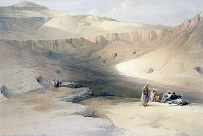 Entrada aos túmulos de Reis em Tebas, gravura de desenho de David Roberts (1796-1864), do Egito e Núbia de David (after) Roberts