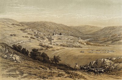 Vista Geral de Nazaré (cor litho) de David (after) Roberts