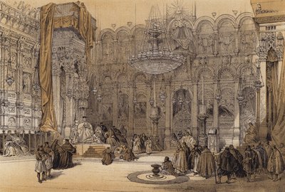 Igreja Grega do Santo Sepulcro (cor litho) de David (after) Roberts