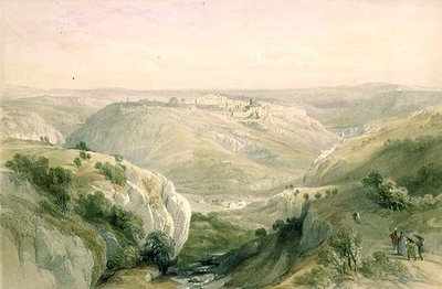 Jerusalém do Sul, 12 de Abril de 1839, placa 10 do Volume I de "A Terra Santa", gravada por Louis Haghe (1806-85) pub. 1842 (litho) de David (after) Roberts