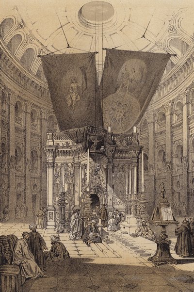 Santuário do Santo Sepulcro (cor litho) de David (after) Roberts