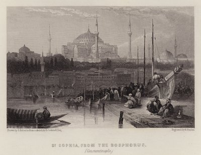 Santa Sofia, do Bósforo, Constantinopla (cor litho) de David (after) Roberts