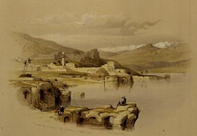 Tiberias from the Walls, Saffet in the Distance, 22 de Abril de 1839, placa 37 do Volume I de 