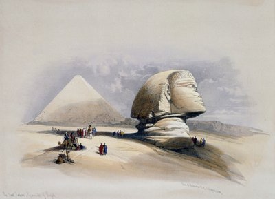 Vista de Giza Necropolis, gravura de design de David Roberts (1796-1864) de David (after) Roberts