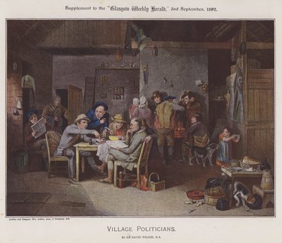 Village Politicians (cor litho) de David (after) Wilkie