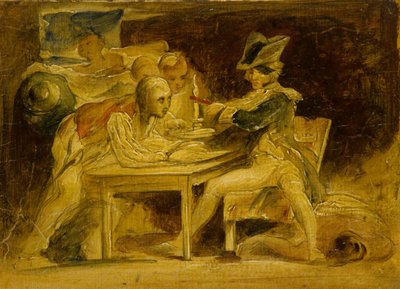 Nelson Sealing Dispatches fora de Copenhagen, c.1835 (óleo no painel) de David (attr.) Wilkie
