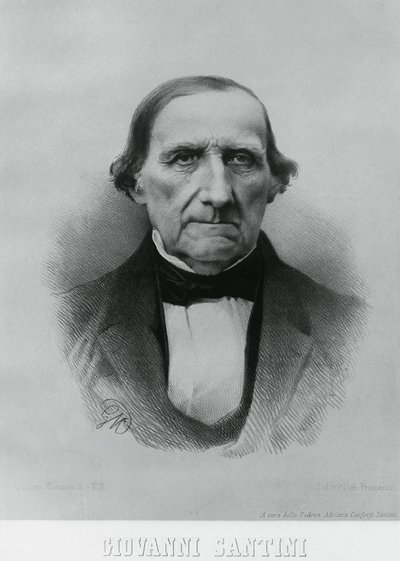 Retrato de Giovanni Santini (1787-1877), astrônomo, matemático e cientista italiano de John Ward Dunsmore