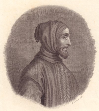 Retrato do pintor italiano Cimabue (cerca de 1240-1302), gravura em cobre de Locatelli a partir do retrato de Simone Senese de John Ward Dunsmore