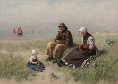Na areia em Scheveningen de David Adolph Constant Artz