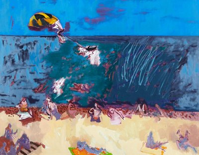 Praia com Parapente de David Alan Redpath Michie