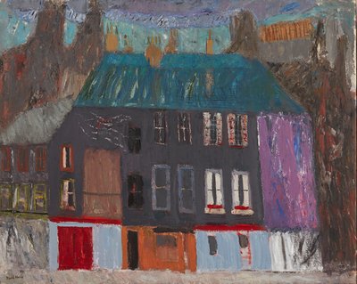 Edifícios em West Crosscauseway (óleo sobre tela) de David Alan Redpath Michie
