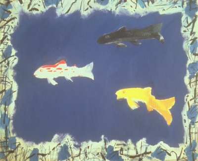 Peixe ornamental (óleo sobre tela) de David Alan Redpath Michie