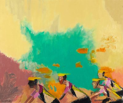 The Cyclists, c.1997-98 (óleo sobre tela) de David Alan Redpath Michie