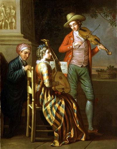 A Neapolitan Music Party, c.1775 (óleo sobre tela) de David Allan