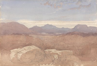 Uma vista montanhosa, Norte do País de Gales de David Cox