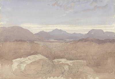 A Mountainous View, North Wales, c.1818 (w - c e grafite no papel) de David Cox