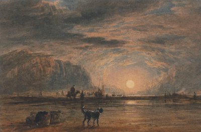 Cena de praia - Nascer do sol de David Cox