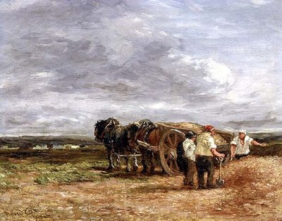 Carting Shingle (óleo sobre painel) de David Cox