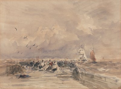 Cais de Dieppe, brisa forte de David Cox
