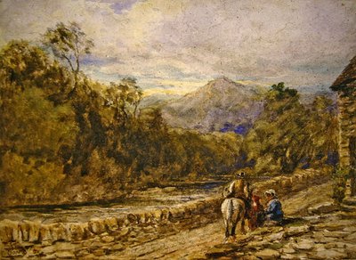 Ir ao Mercado (aguarela sobre papel) de David Cox