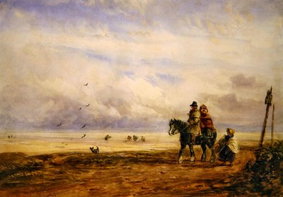 On the Shore (aguarela sobre papel) de David Cox