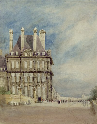 Pavillon de Flore, Tuileries, Paris (aquarela e guache sobre papel) de David Cox