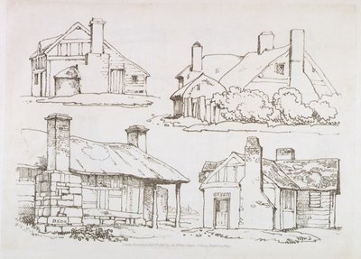 Placa 3 de Lições Progressivas na Paisagem para Jovens Iniciantes, 1816 (gravura em terra macia) de David Cox