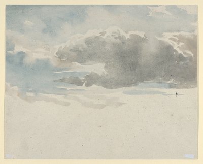 Estudo de nuvens (recto). Estudo de um arbusto de sabugueiro junto a uma vedação (verso) de David Cox