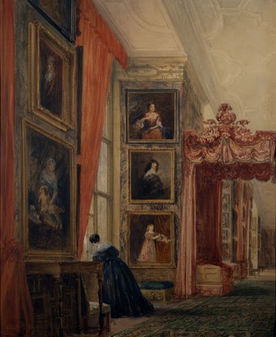 A Galeria Longa em Hardwick (aguarela sobre papel) de David Cox