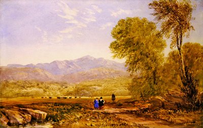 Vista de Snowdon, Capel Curig (aguarela sobre papel) de David Cox