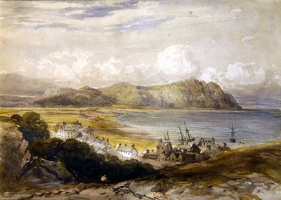 Vista de um Porto (aguarela sobre papel) de David Cox