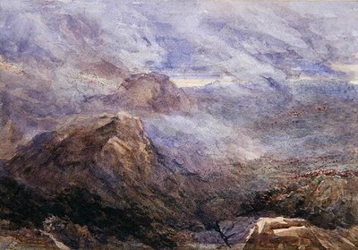 Welsh Sketch - Bracken Ardente (aquarela sobre papel) de David Cox