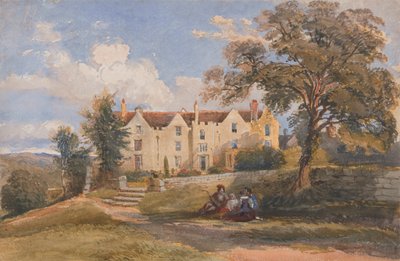 Grupo Sentado em Solo de uma Grande Casa de David Cox Jr.