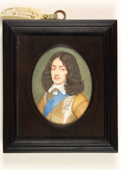 Carlos II quando jovem (aguarela em velino) de David Des Granges