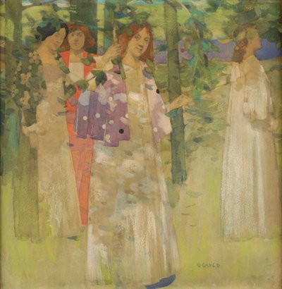 A procissão de St Agnes (wc no papel) de David Gauld
