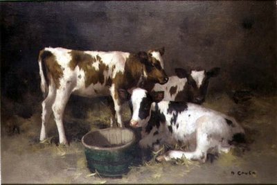Três bezerros (óleo sobre tela) de David Gauld