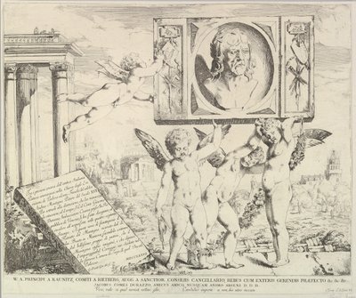 Página de rosto: Homenagem a Mantegna, de The Story of Saints James and Christopher in the Ere..., 1776. de David Giovanni