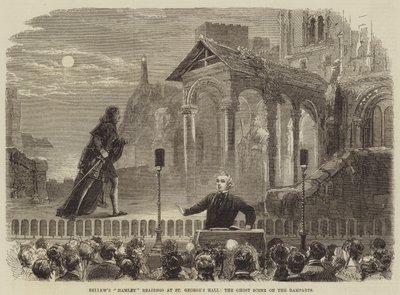 Bellews Hamlet Readings em St Georges Hall, a cena fantasma nas muralhas de David Henry Friston