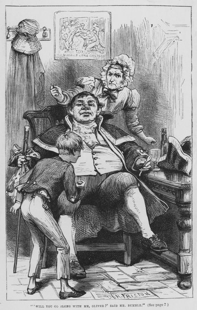 Ilustração para Oliver Twist de Charles Dickens (gravura) de David Henry Friston