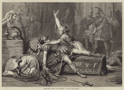 Cena de Antônio e Cleópatra, no Teatro Drury Lane de David Henry Friston