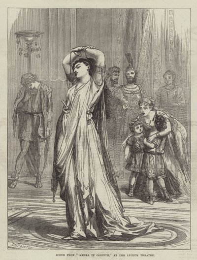 Cena de Medéia em Corinto, no Lyceum Theatre de David Henry Friston