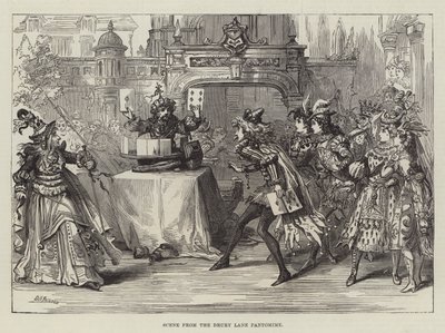 Cena do Drury Lane Pantomime de David Henry Friston