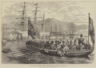 Barca do Estado do Rei da Grécia transmitindo o Partido Real aos Serapis de David Henry Friston