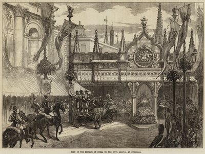 Visita do imperador da Rússia à cidade, chegada a Guildhall de David Henry Friston